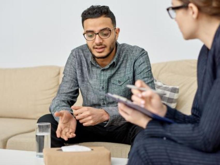 man talking with a councillor