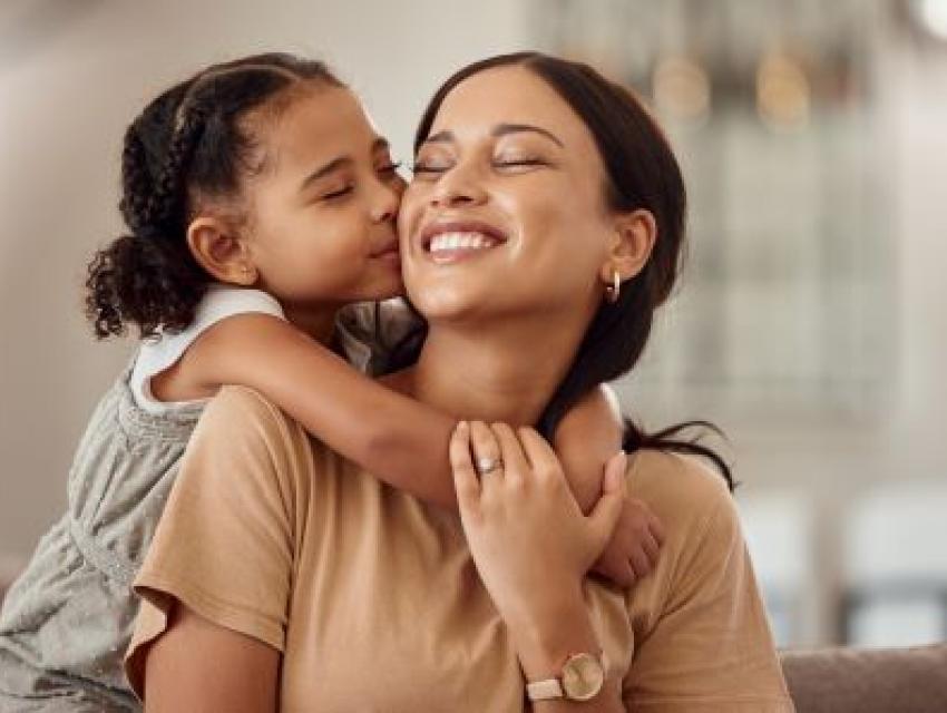 woman and child hugging